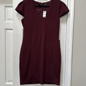 Express burgundy purple Sheath Professional Office Dress size L NWT